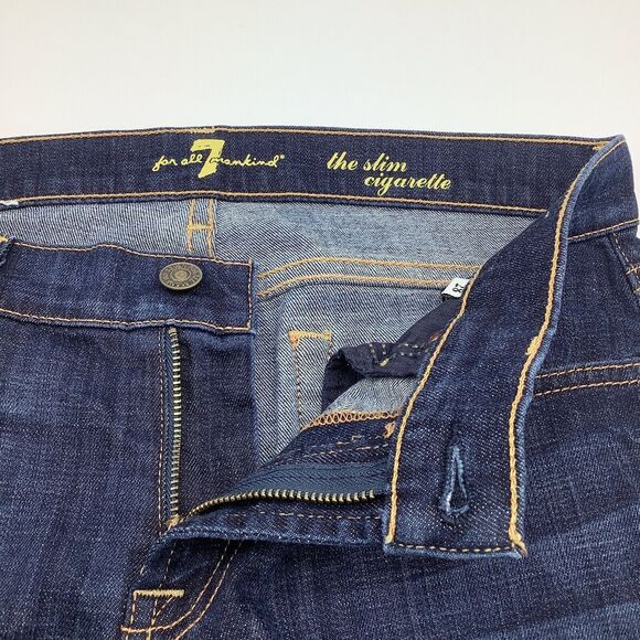 7 For All‎ Mankind Womens The Slim Cigarette Jeans Blue Size 28 - Picture 7 of 9